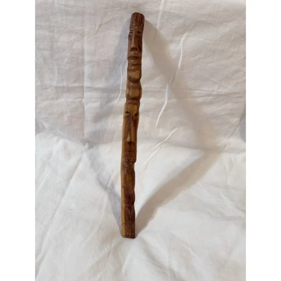 Vintage Hand Carved Totem/Sticks With Faces‎
